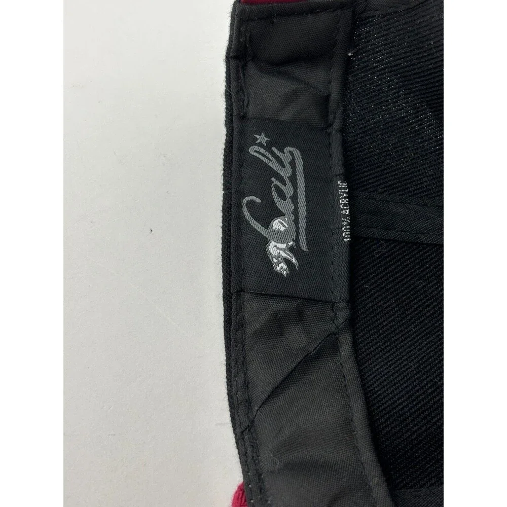 NWT California Republic Cali Snapback Hat Black Burgundy Embroidered Bear Adjust